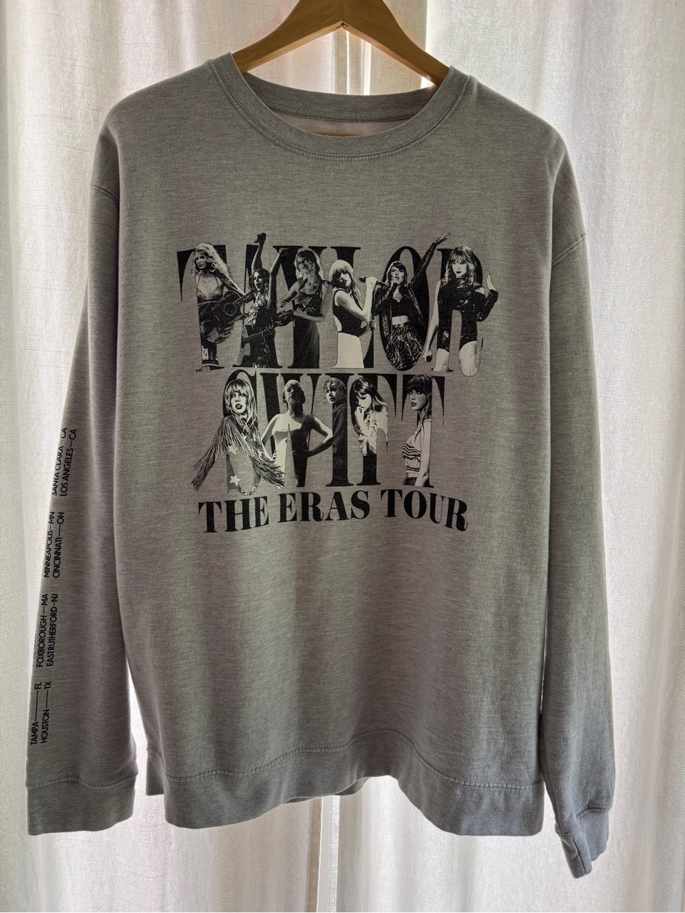 NEW! Taylor Swift Gray Crewneck Sweater with Black Tour Graphic - NWOT